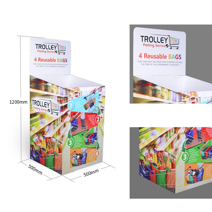 Supermarket Paper Shopping Cart Paper Dump Bin - Image 2